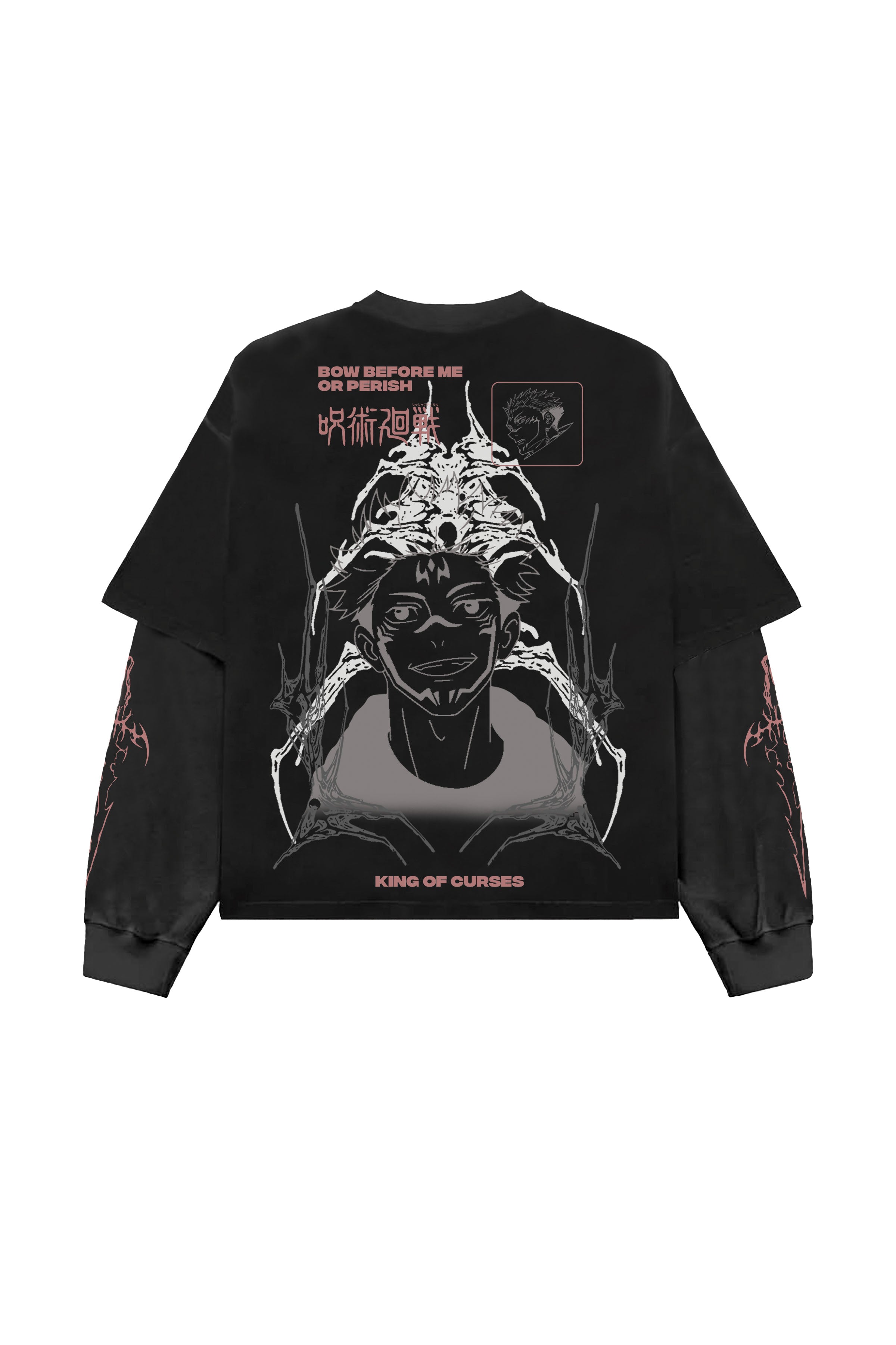 Sukuna Designed B&W Long Sleeve T-shirt