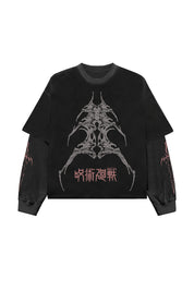 Sukuna Designed B&W Long Sleeve T-shirt