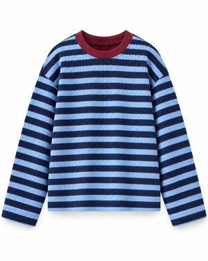 Blue Hour Striped Oversized Tee