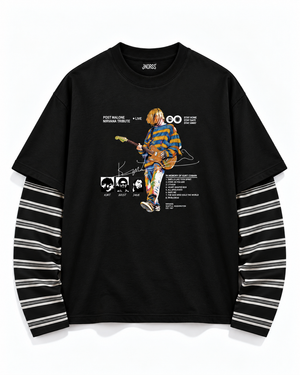 Striped Layer Grunge Guitar Tee