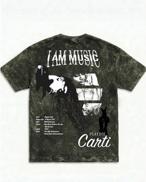 I Am Music Boxy Acid Wash Tee
