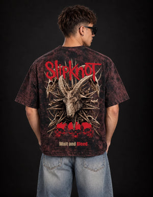 Slipknot Wait And Bleed Boxy Acid Wash Tee