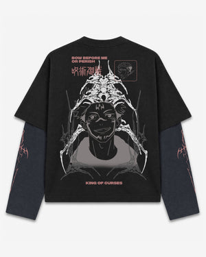 Sukuna Designed B&W Long Sleeve T-shirt