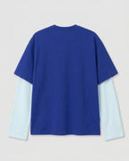 Royal Blue & Sky “07” Oversized Layered Varsity T-Shirt