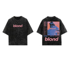 Blond Frank Ocean vintage oversized acid wash T-shirt by Jnorss featuring bold graphic design and relaxed fit.
