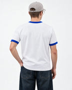7×7=49 Ringer Tee — back view on model