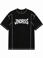 JNORSS Contrast Stitch Boxy T-Shirt-Black