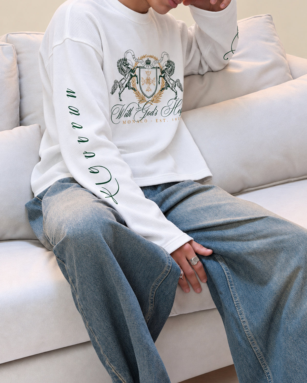 With God’s Help Waffle Tee