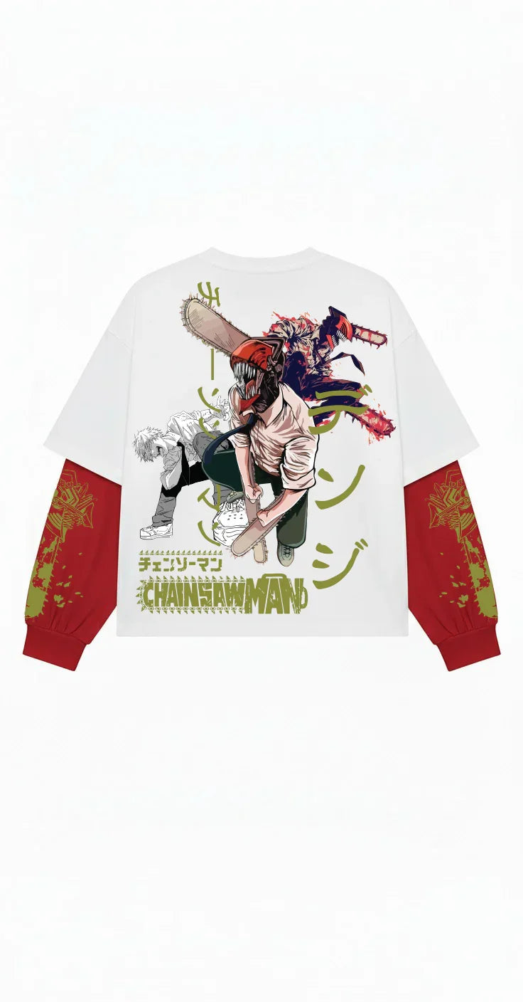 Chainsaw Man – Bloodhunt Oversized LS Tee - Jnorss