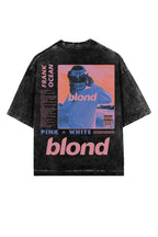 Blond Frank Ocean vintage oversized acid wash T-shirt by Jnorss, featuring a relaxed fit and retro style.