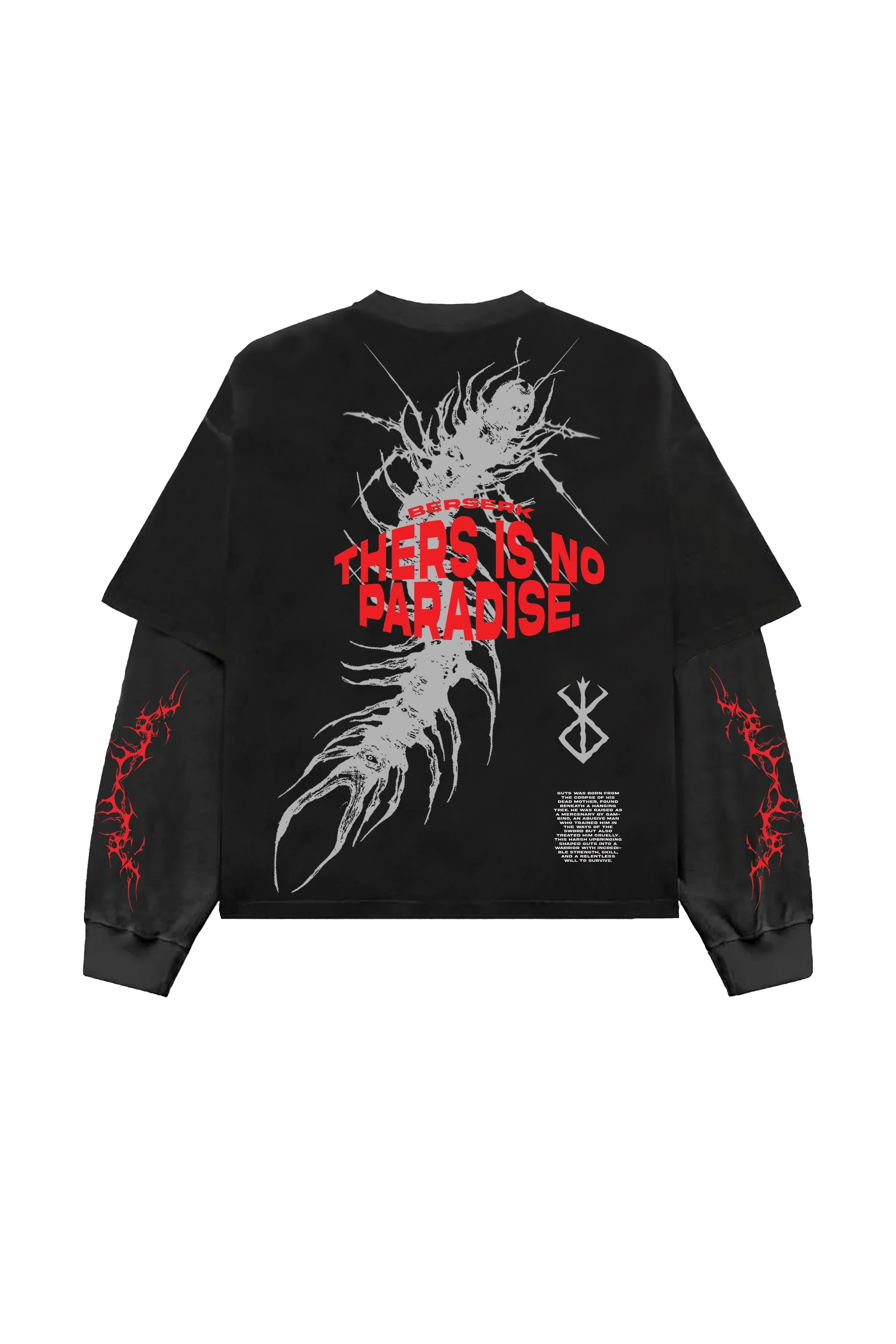 Black and grey Guts Designed B&G long sleeve T-shirt by Jnorss, featuring bold graphic artwork and casual fit.