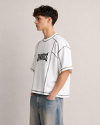 JNORSS Contrast Stitch Boxy T-Shirt-White