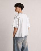 JNORSS Contrast Stitch Boxy T-Shirt-White