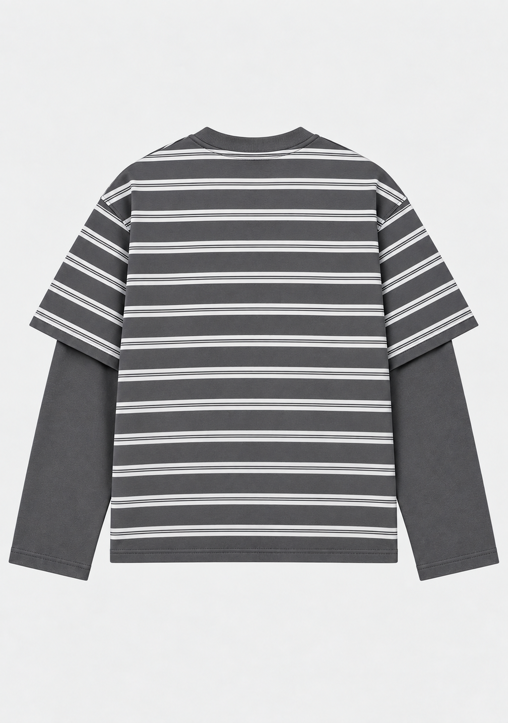 Charcoal Stripe Oversized Layered Tee