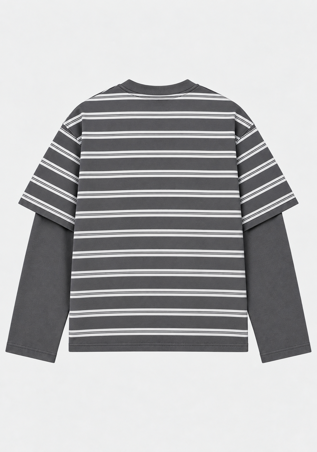 Charcoal Stripe Oversized Layered Tee