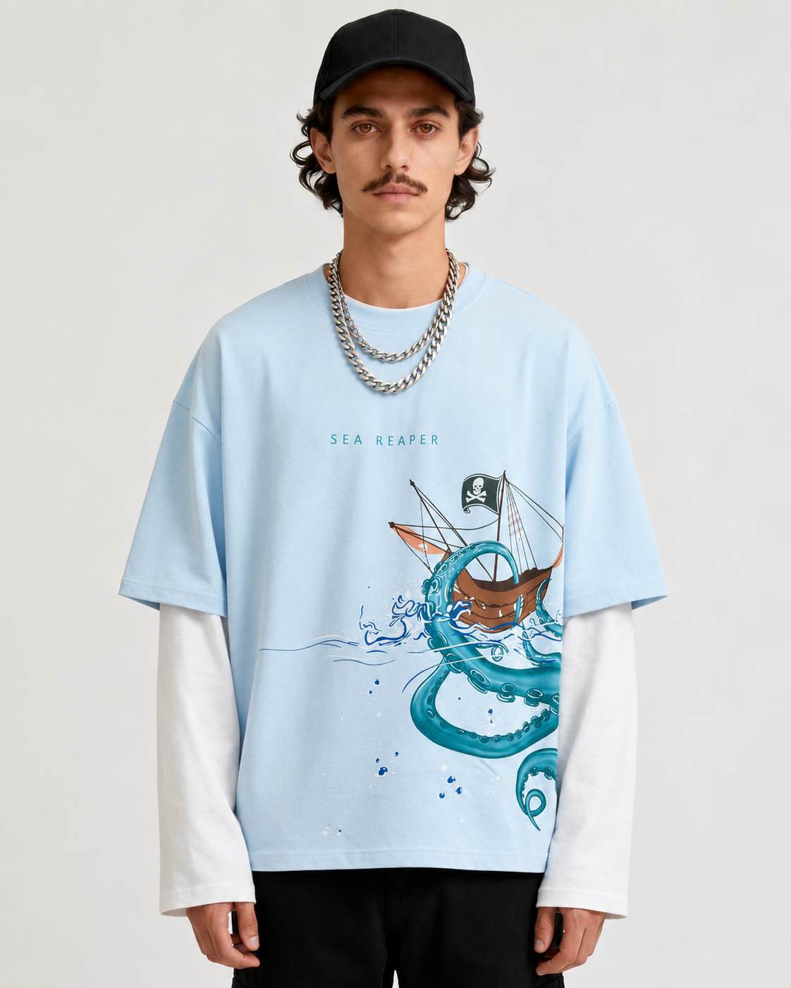 Sea Reaper Layered Oversized Tee