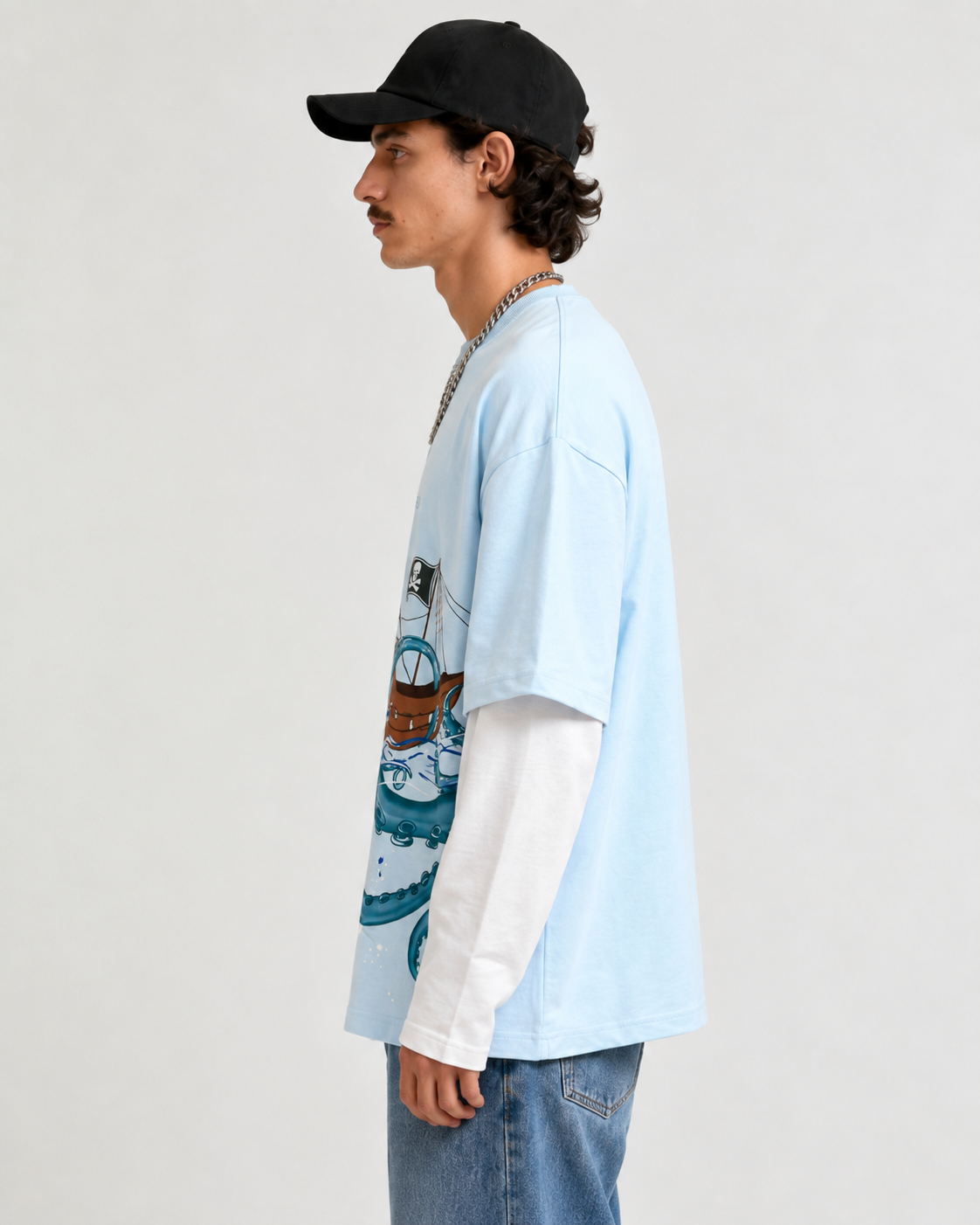 Sea Reaper Layered Oversized Tee