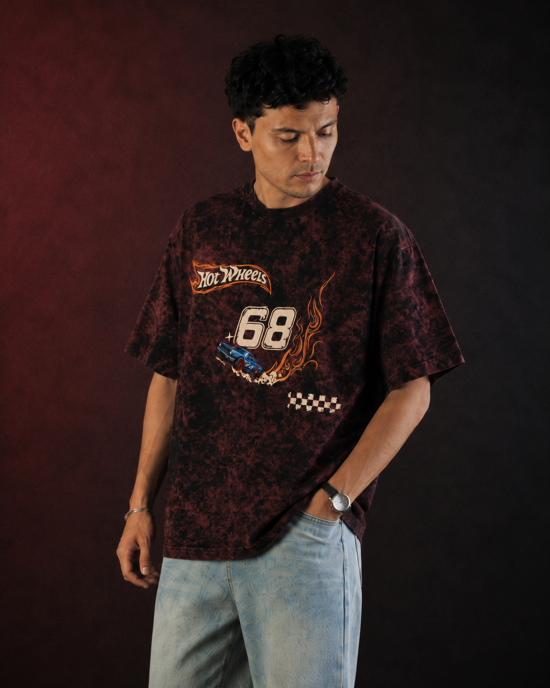 Hot Wheels Drift Legends Acid Wash Oversized Tee