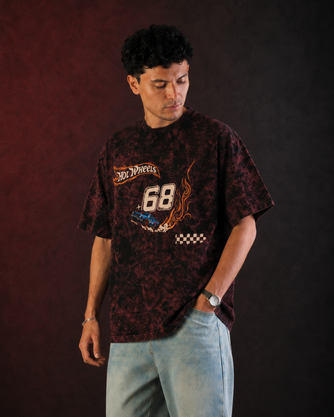 Hot Wheels Drift Legends Acid Wash Oversized Tee