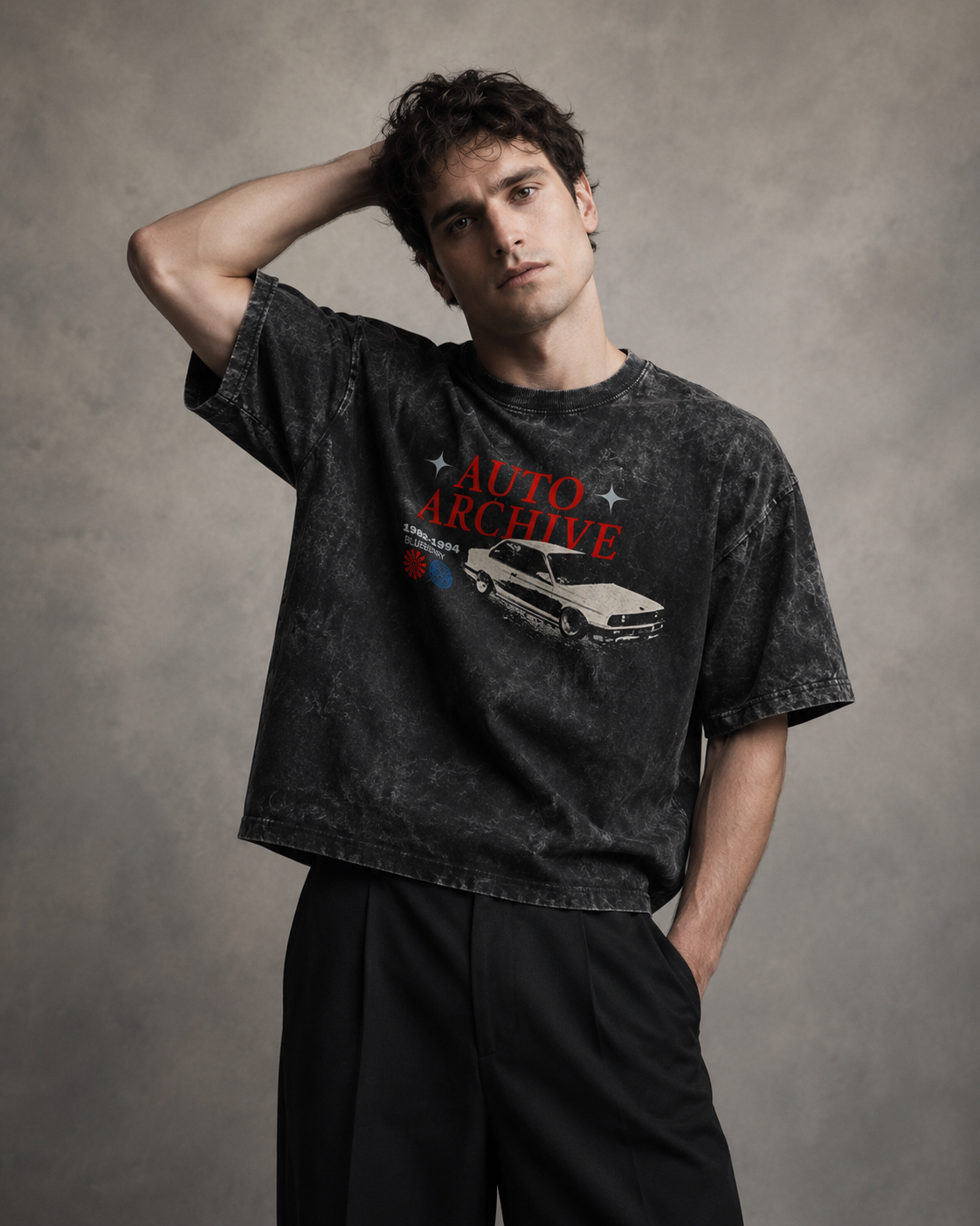 BMW E30 Auto Archive Acid Wash Oversized Tee