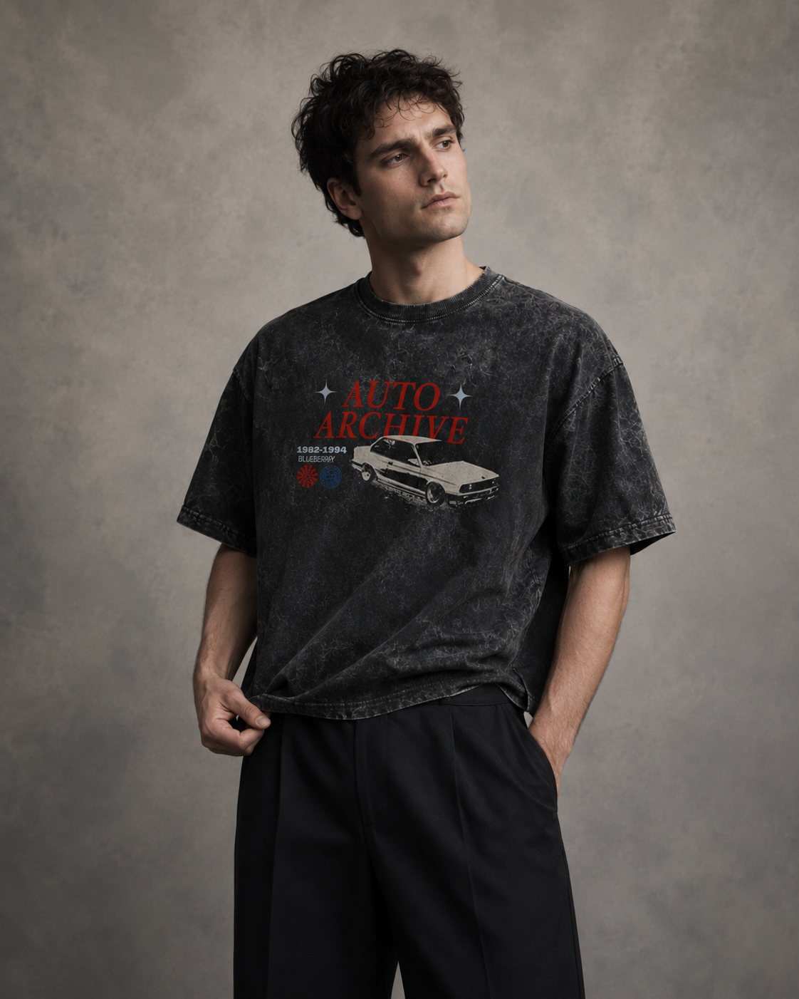 BMW E30 Auto Archive Acid Wash Oversized Tee