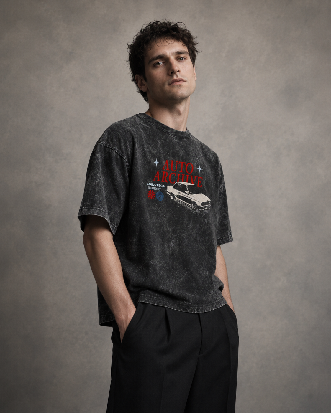BMW E30 Auto Archive Acid Wash Oversized Tee