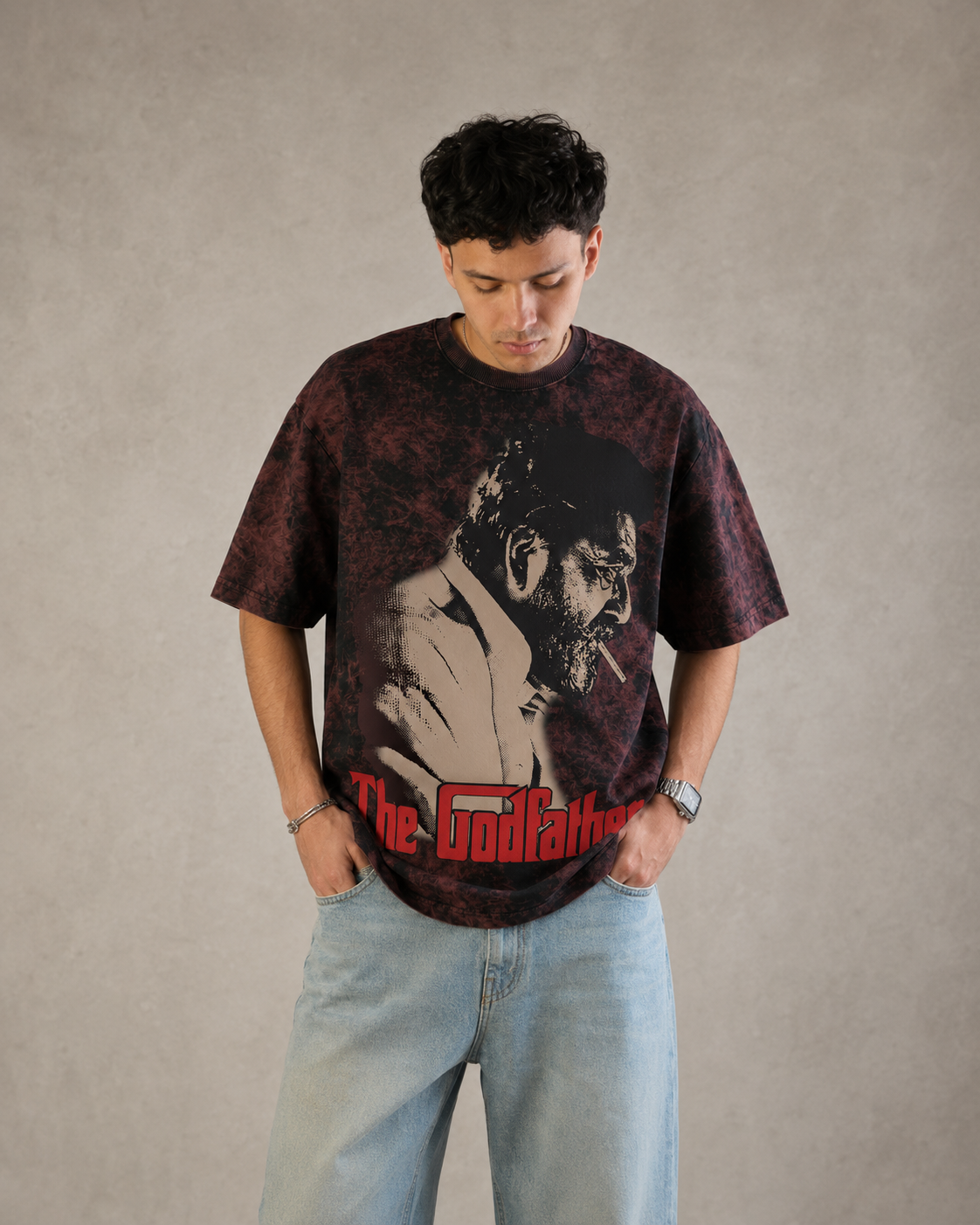 The Godfather Vintage Acid Wash Oversized Tee
