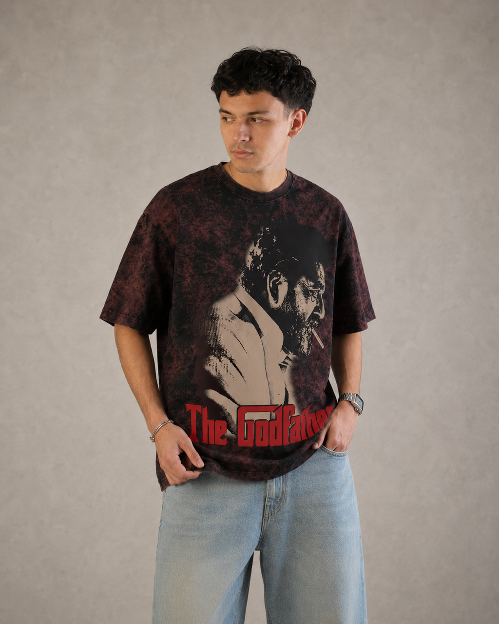 The Godfather Vintage Acid Wash Oversized Tee
