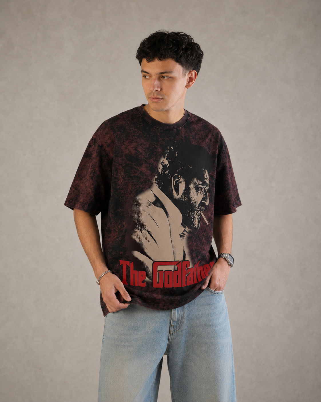 The Godfather Vintage Acid Wash Oversized Tee