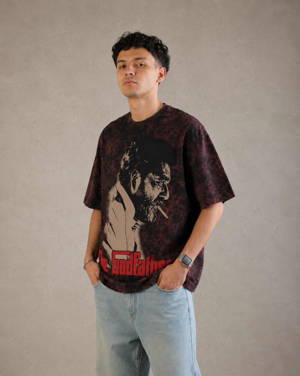 The Godfather Vintage Acid Wash Oversized Tee