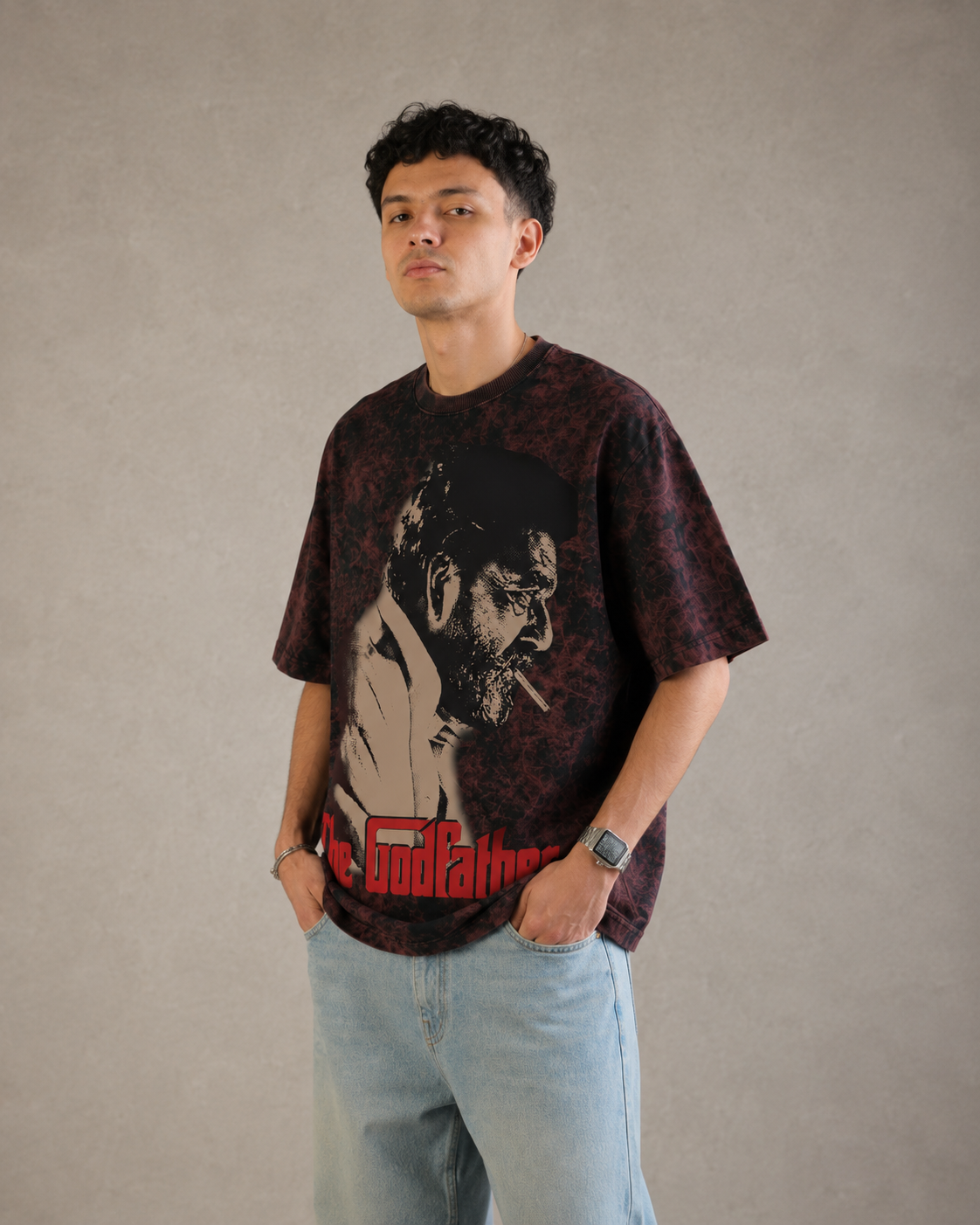 The Godfather Vintage Acid Wash Oversized Tee