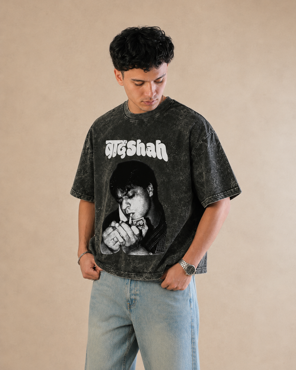 SRK Vintage Smoke Boxy Acid Wash Tee