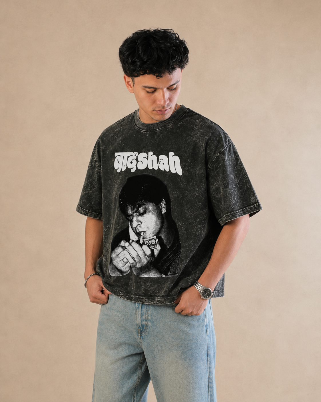 SRK Vintage Smoke Boxy Acid Wash Tee