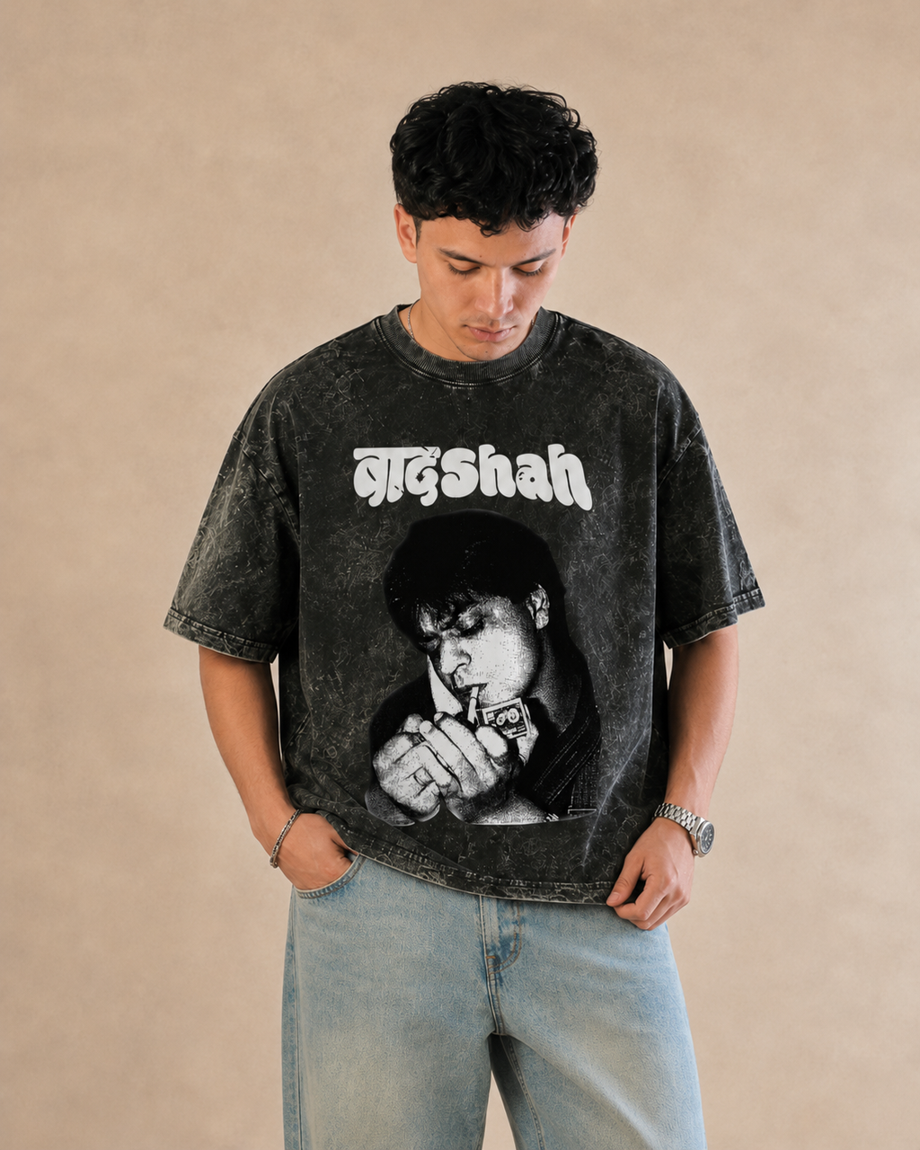 SRK Vintage Smoke Boxy Acid Wash Tee