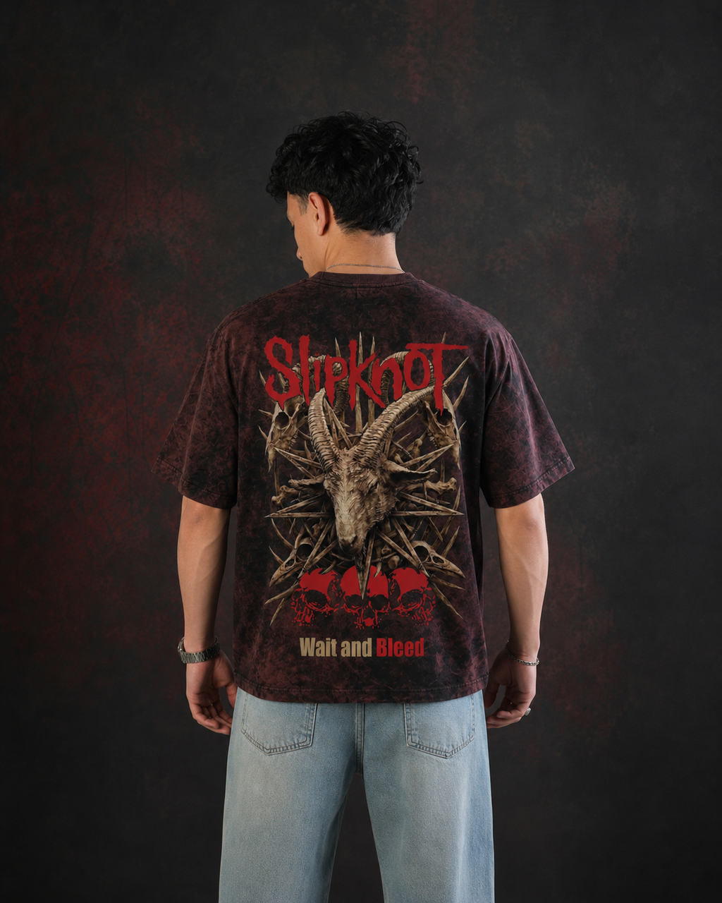 Slipknot Wait And Bleed Boxy Acid Wash Tee