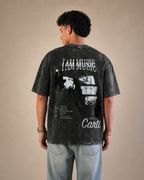 I Am Music Boxy Acid Wash Tee
