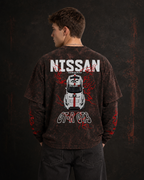 Nissan GT-R GT3 Vintage Acid Wash Layered Full Sleeve T-Shirt