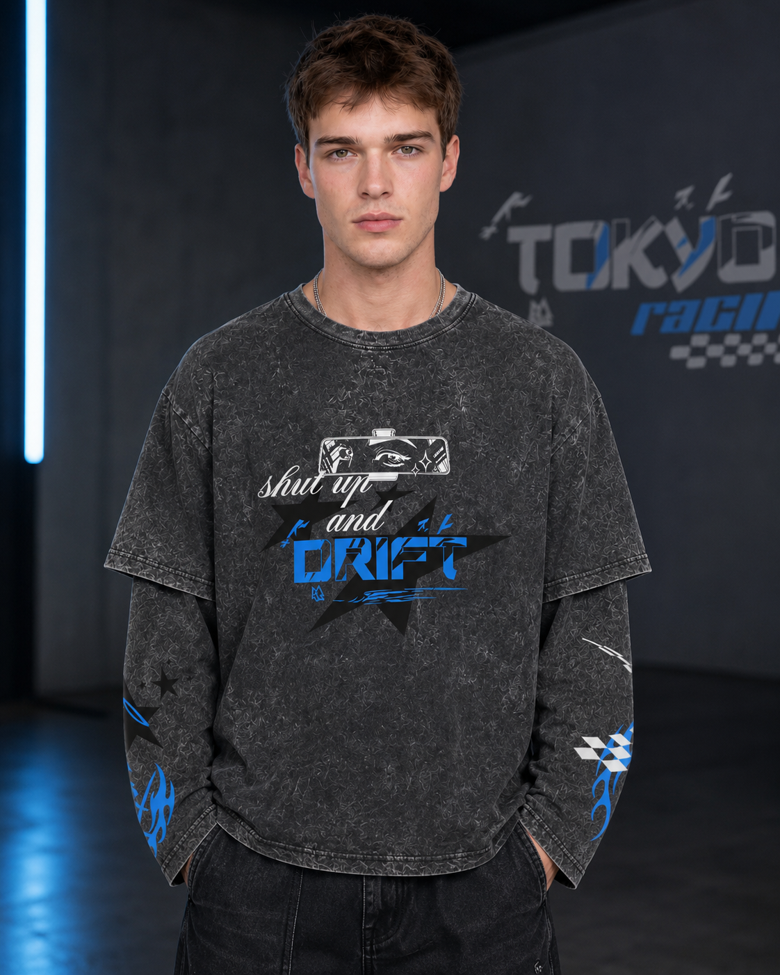 Tokyo Drift Racing Oversized Layered Tee