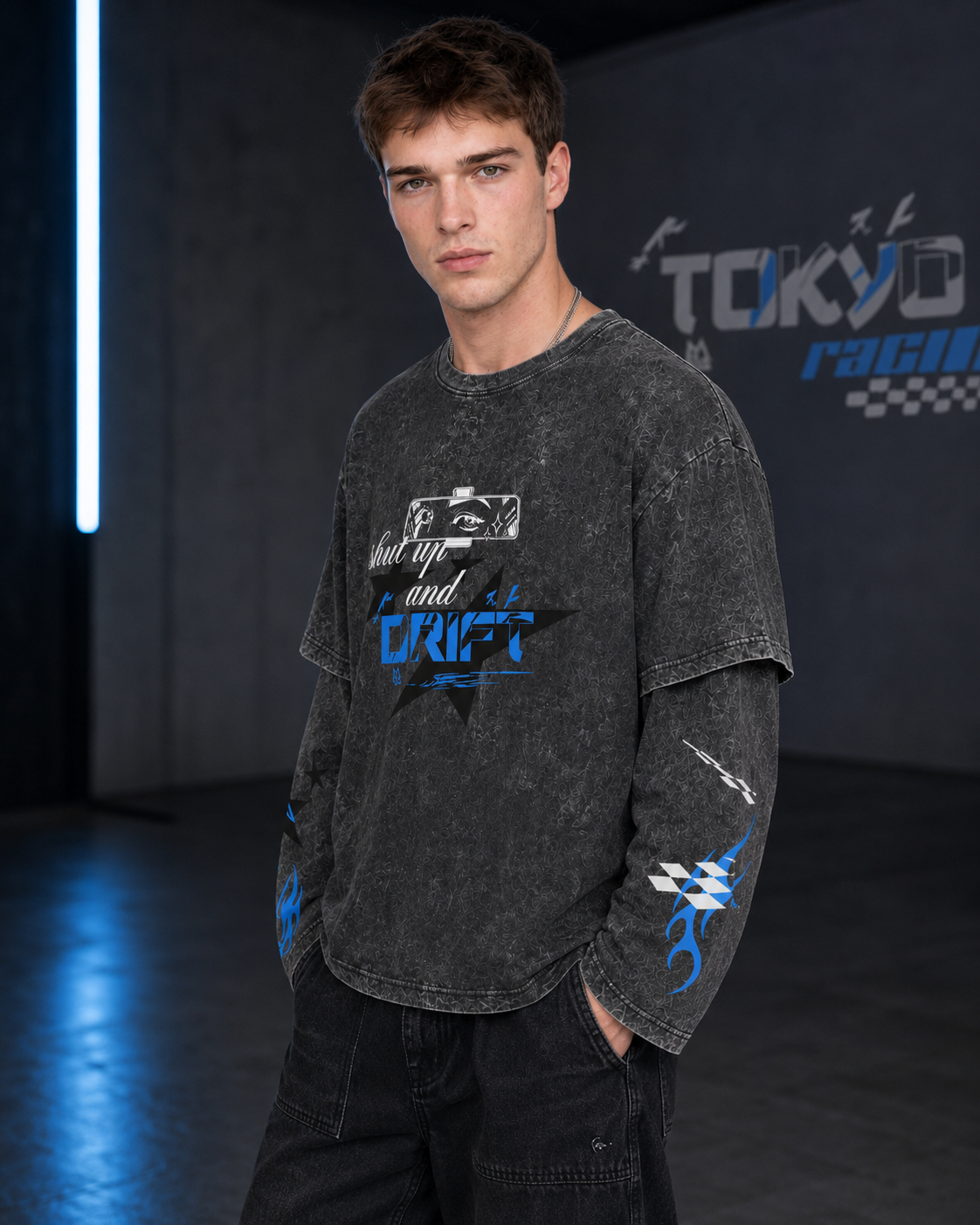 Tokyo Drift Racing Oversized Layered Tee
