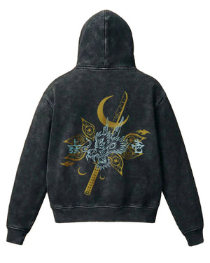 Demon slayer acid wash hoodie