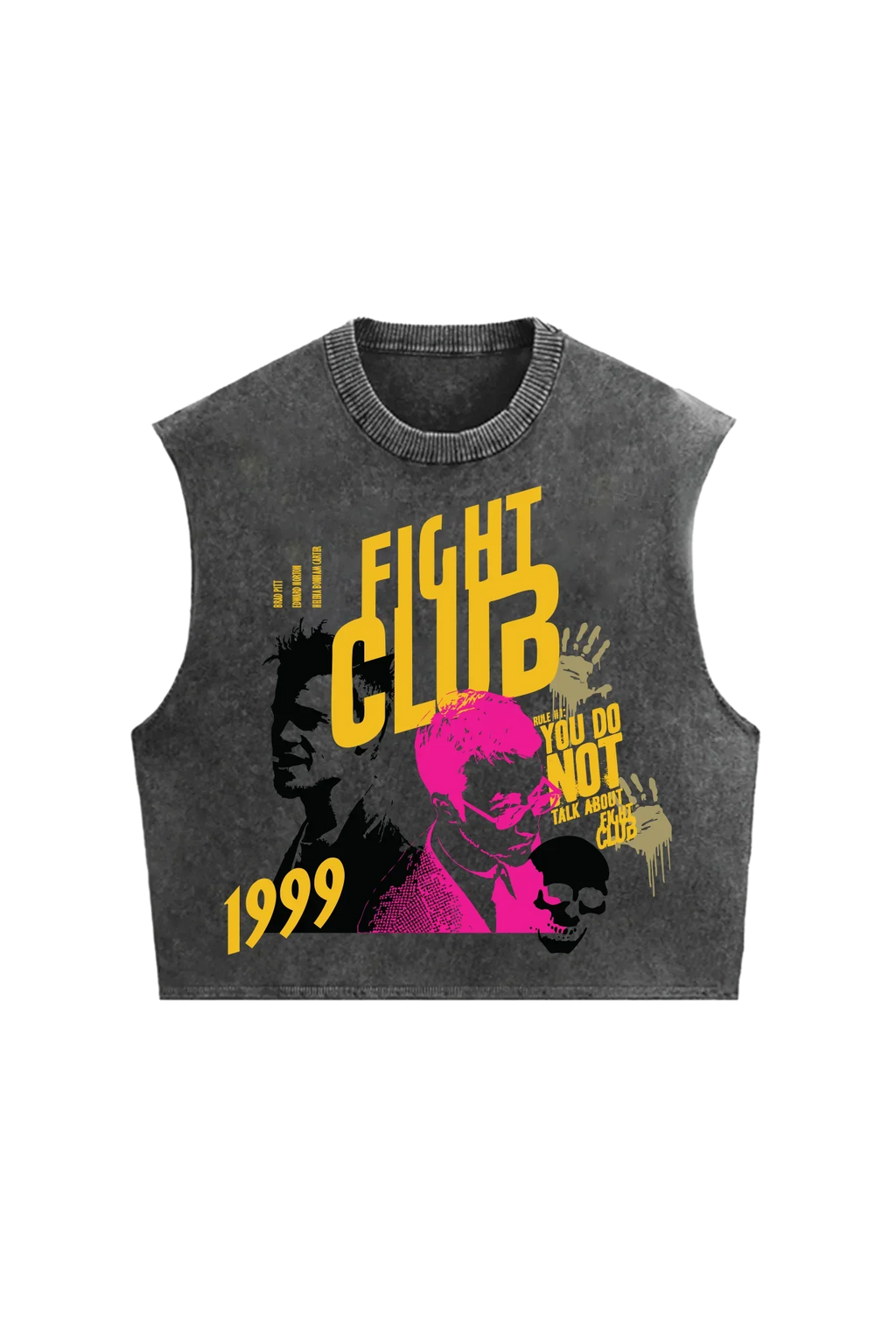 Acid wash oversized vest from Soap Club by Jnorss, featuring a casual fit and distressed denim style.