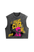 Acid wash oversized vest from Soap Club by Jnorss, featuring a casual fit and distressed denim style.