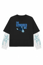 Black and white Jujutsu Kaisen Gojo’s Wrath LS Tee with graphic design, featuring a stylish long-sleeve shirt from Jnorss.