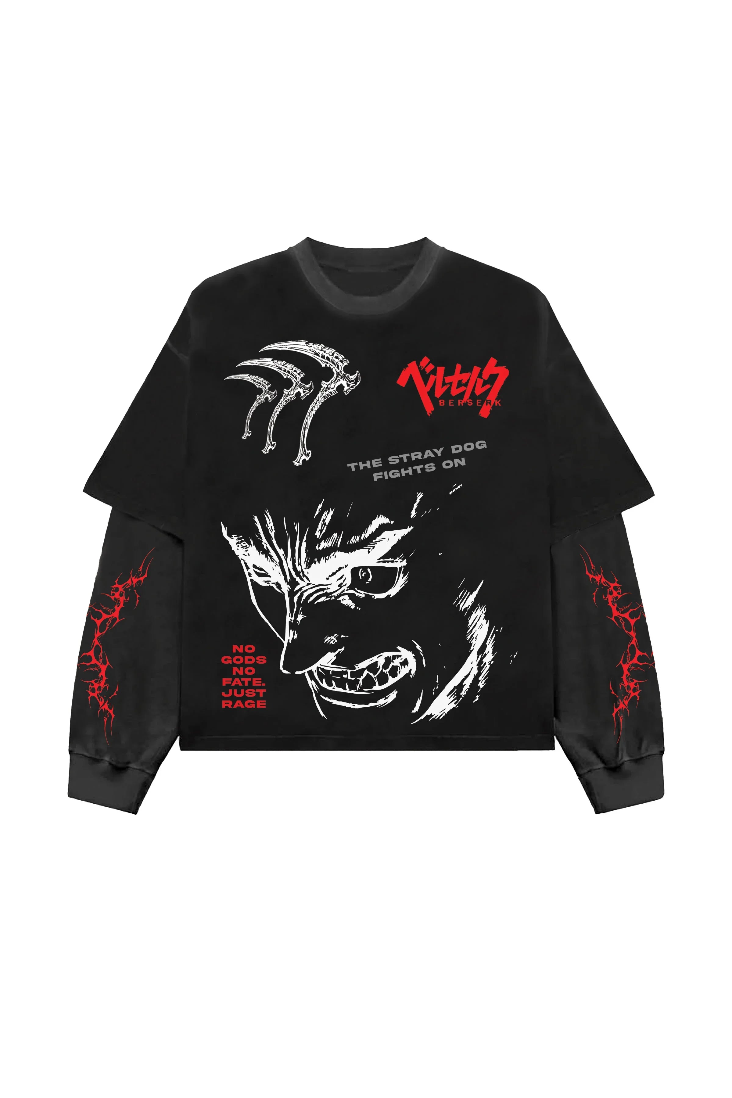 Black and grey Guts Designed B&G long sleeve T-shirt by Jnorss, featuring graphic artwork on the front.