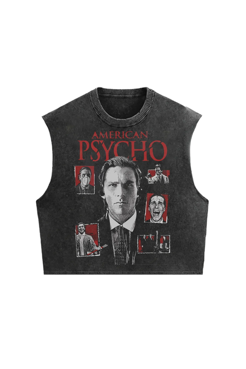 Acid wash oversized vest by Jnorss featuring a relaxed fit and casual style, displayed on a mockup with front view.