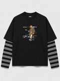 Striped Layer Grunge Guitar Tee