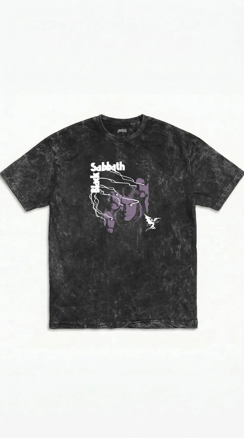 Black Sabbath Purple Eclipse Boxy Acid Wash Tee