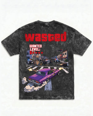 WASTED Wanted Level Acid Wash Tee