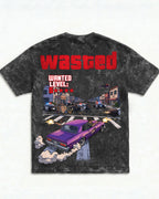 WASTED Wanted Level Acid Wash Tee