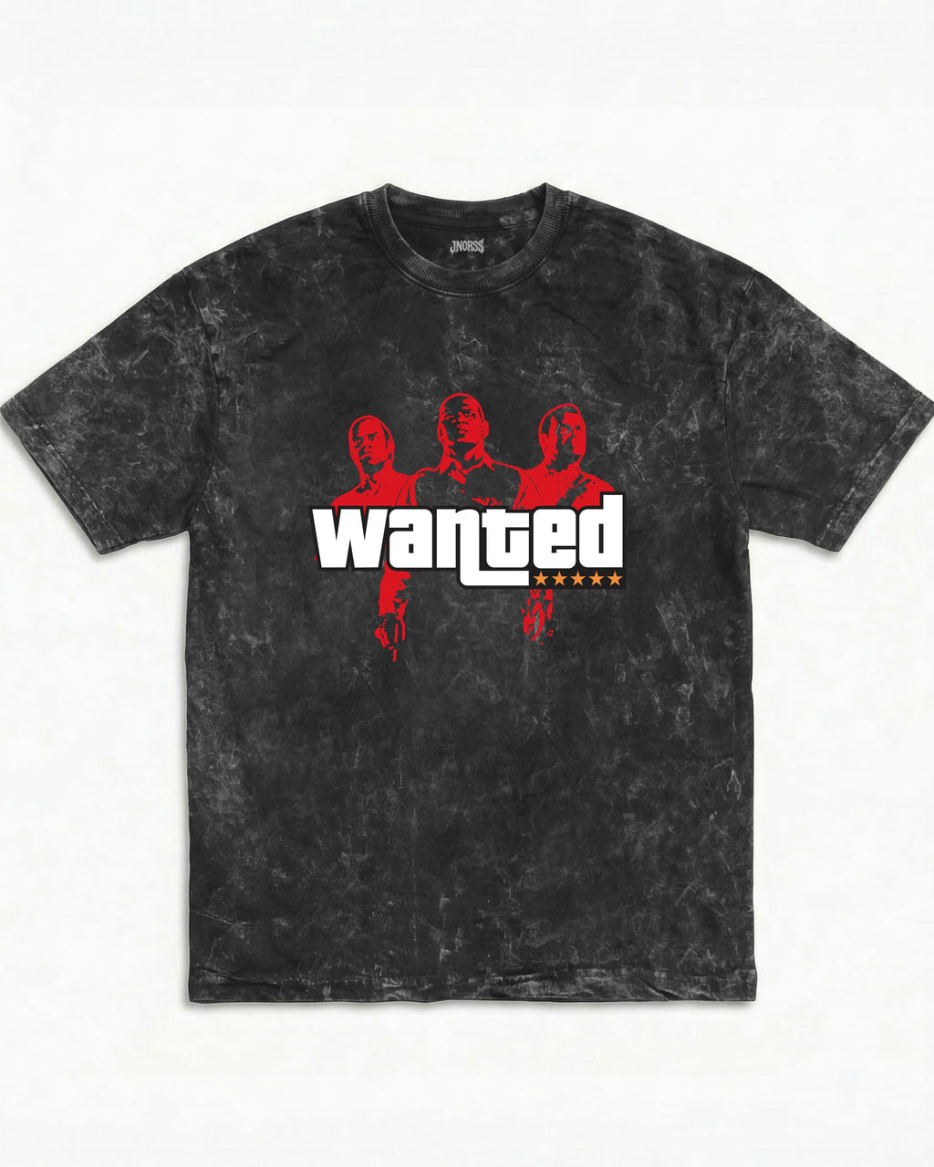 WASTED Wanted Level Acid Wash Tee